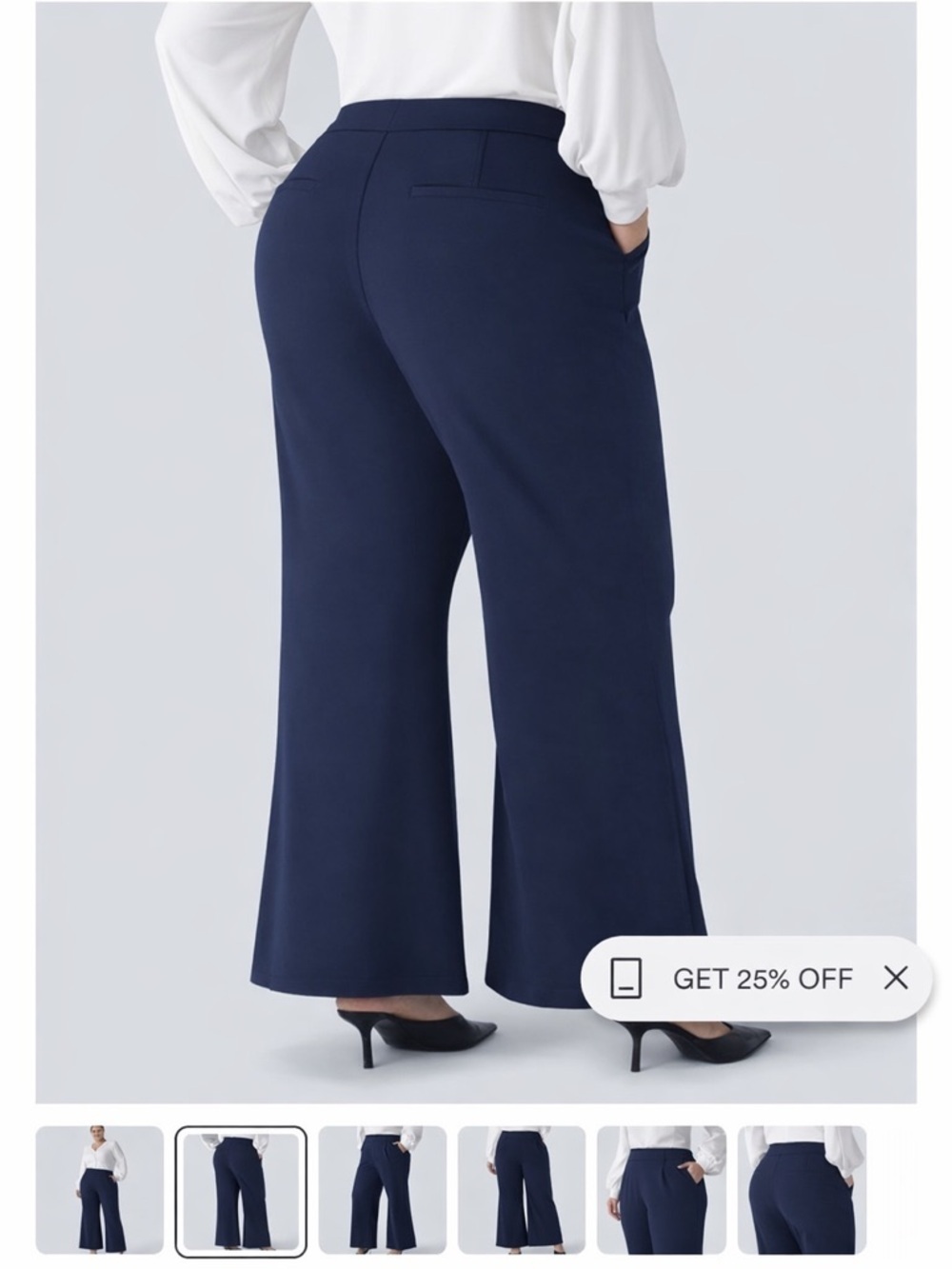 Halara Stretchy Plus Size Viral Work Pants Pull-On High Waist - Navy 1X NWOT